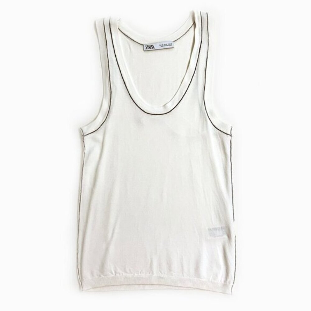 Zara Tank Top with Black Trim